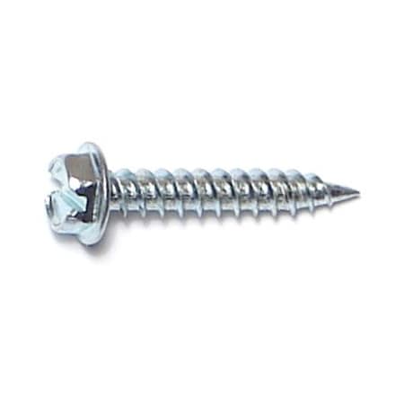 Buildright Sheet Metal Screw, #8 x 1 in, Zinc Plated Steel Flange Hex Head 500 PK 07694